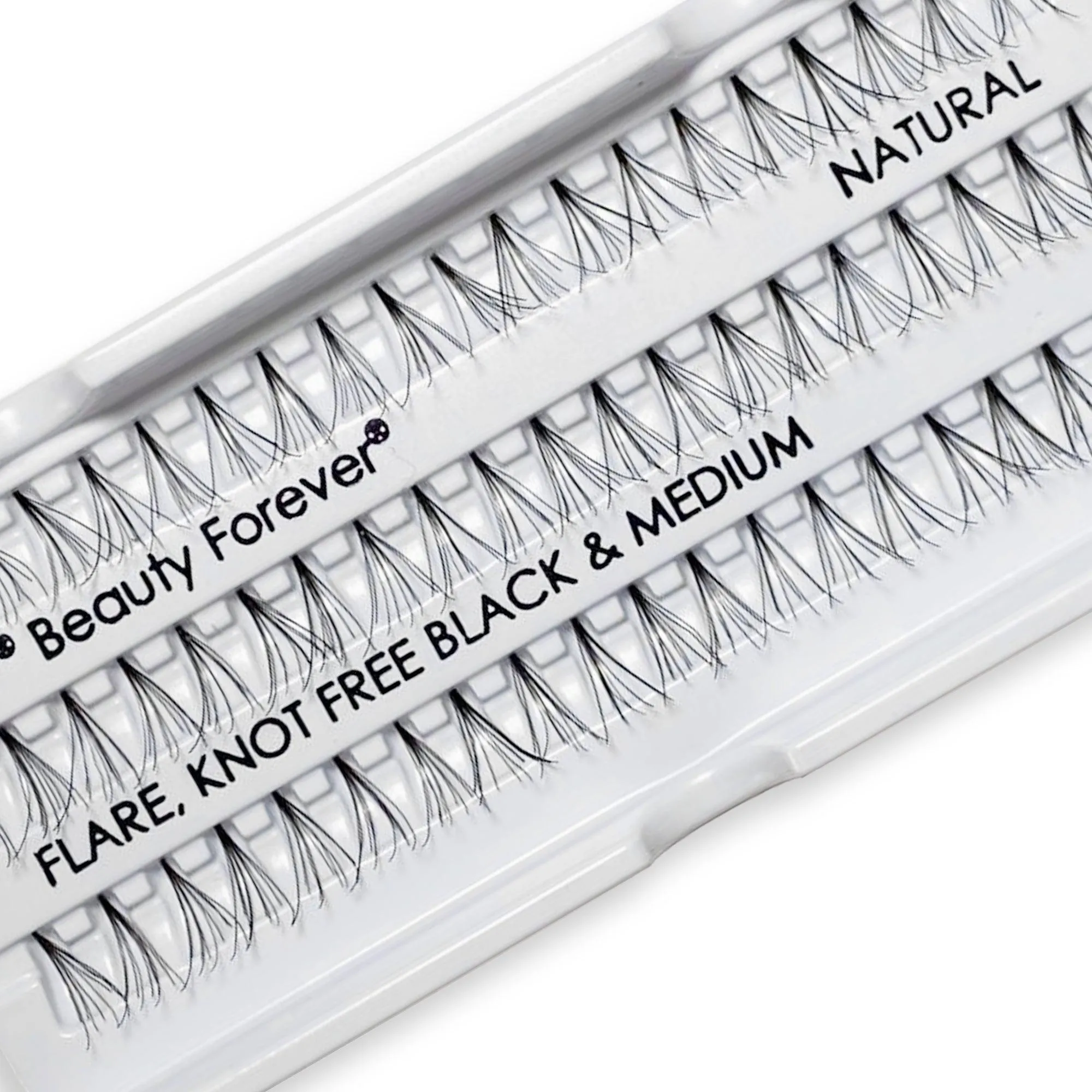 Professional Individual Lashes, 5 Ply Flare Black, Knot Free & Medium For Natural Volume (BF1002-Medium)