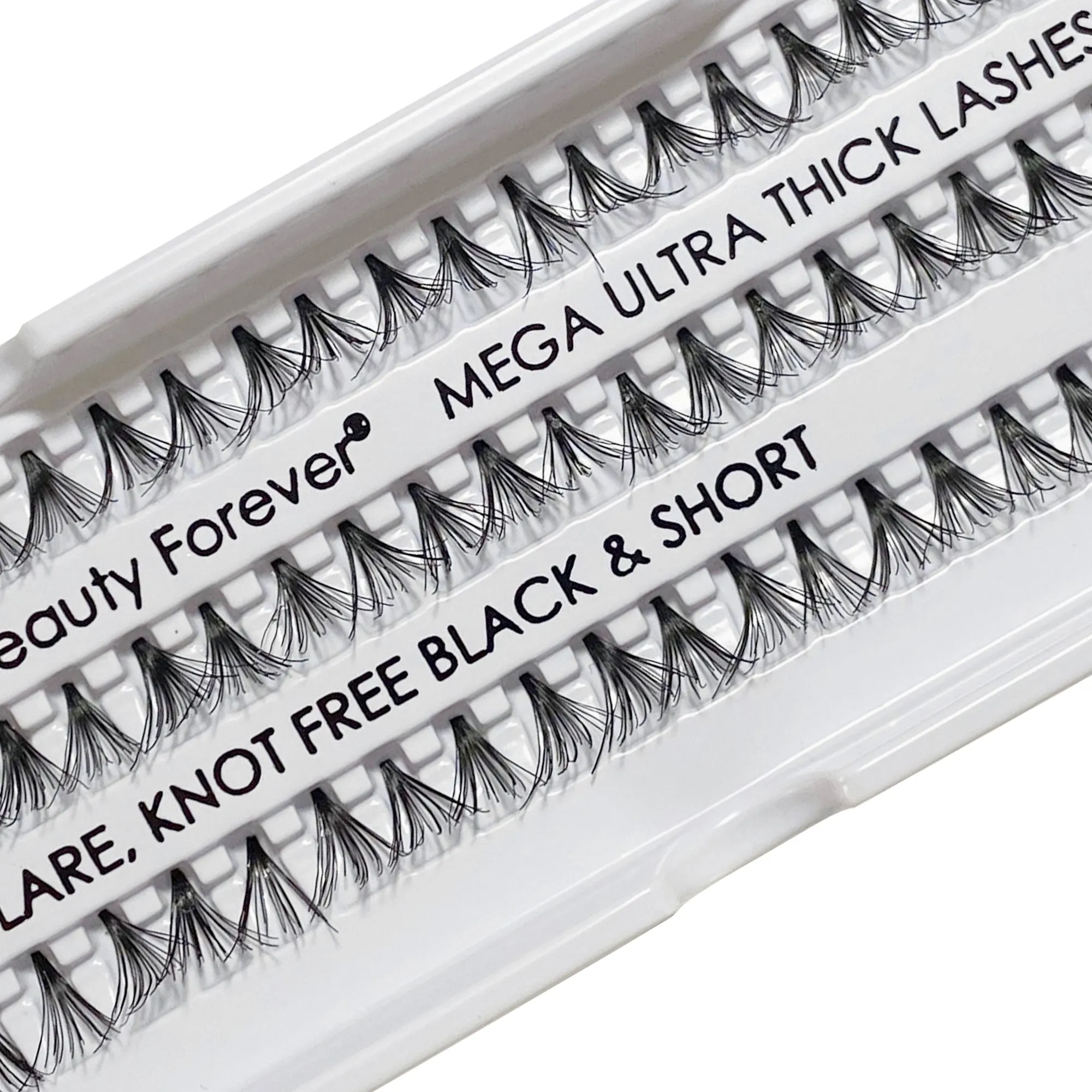 Professional Individual Mega Ultra Thick Lashes, 12 Ply Flare Black, Knot Free & Short For Mega Volume (BF1010-Short)