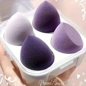 Purple Makeup Sponge Set - 4pcs