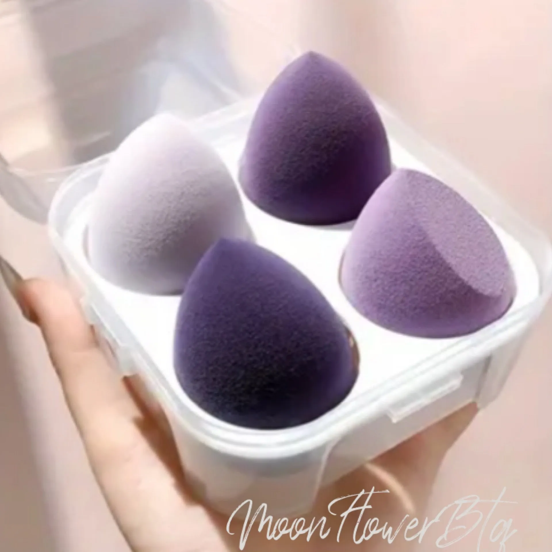 Purple Makeup Sponge Set - 4pcs