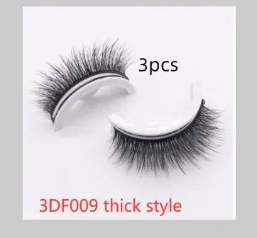 Reusable 3D Mink Natural False Eyelashes Self Adhesive Glue Free Makeup Eyelash Extension Silk