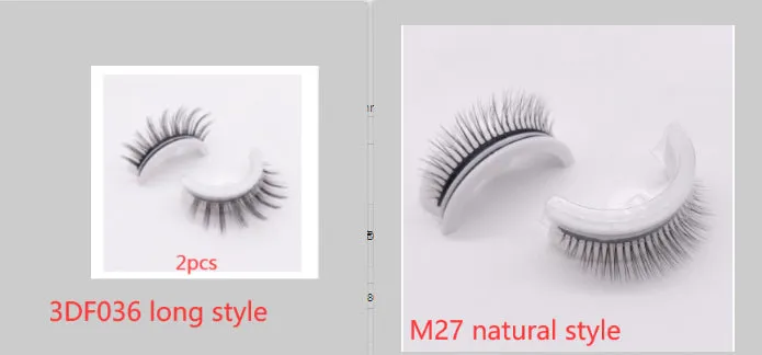 Reusable 3D Mink Natural False Eyelashes Self Adhesive Glue Free Makeup Eyelash Extension Silk