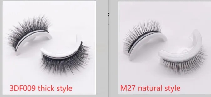 Reusable 3D Mink Natural False Eyelashes Self Adhesive Glue Free Makeup Eyelash Extension Silk