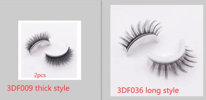 Reusable 3D Mink Natural False Eyelashes Self Adhesive Glue Free Makeup Eyelash Extension Silk