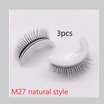 Reusable 3D Mink Natural False Eyelashes Self Adhesive Glue Free Makeup Eyelash Extension Silk