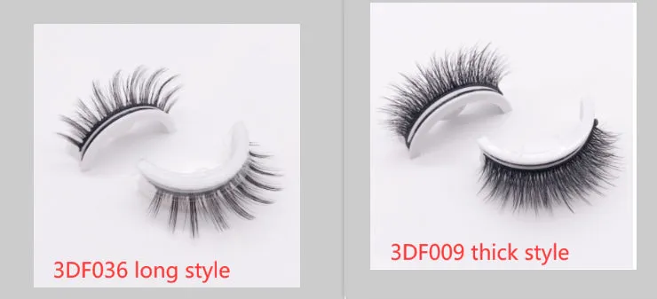 Reusable 3D Mink Natural False Eyelashes Self Adhesive Glue Free Makeup Eyelash Extension Silk
