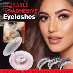 Reusable 3D Mink Natural False Eyelashes Self Adhesive Glue Free Makeup Eyelash Extension Silk