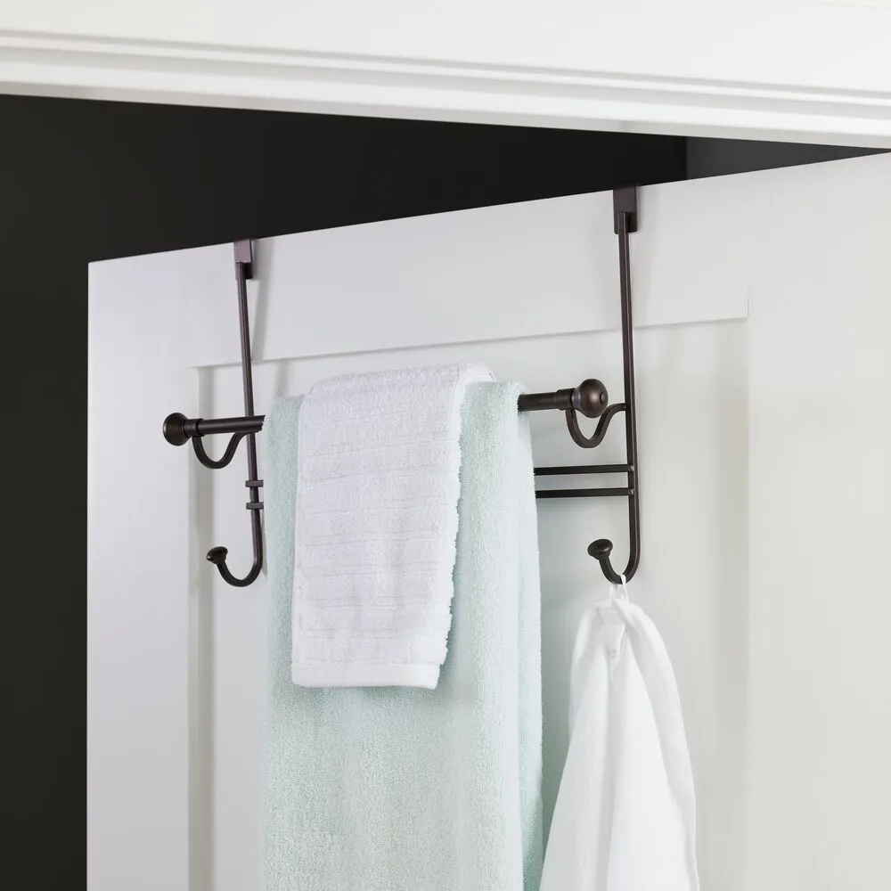 York Over Shower Door Towel Rack Combo Bronze